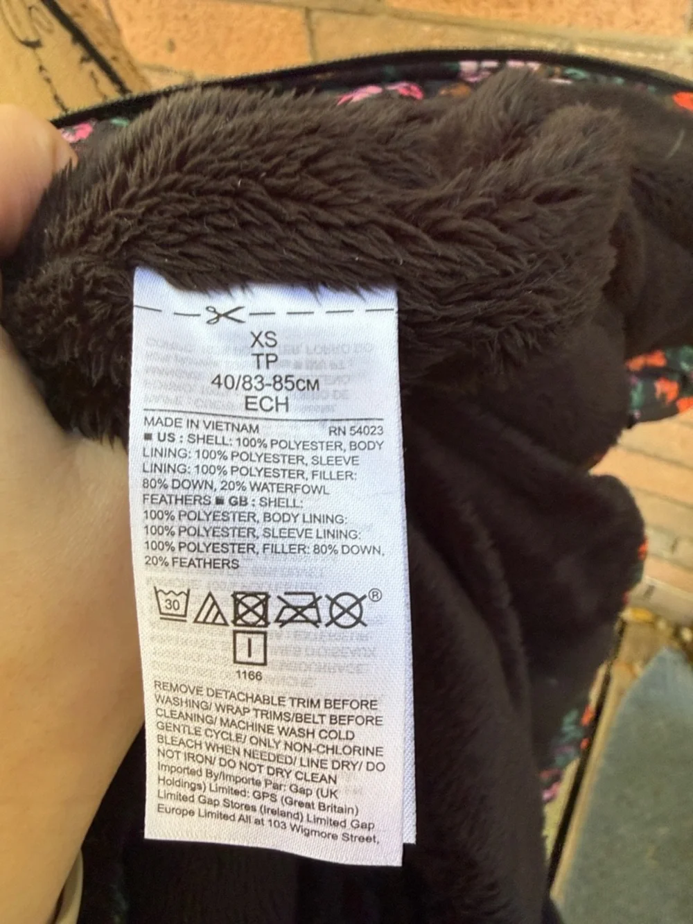 Banana Republic Black Floral Print Puffer Jacket Size XS - Picture 5 of 5